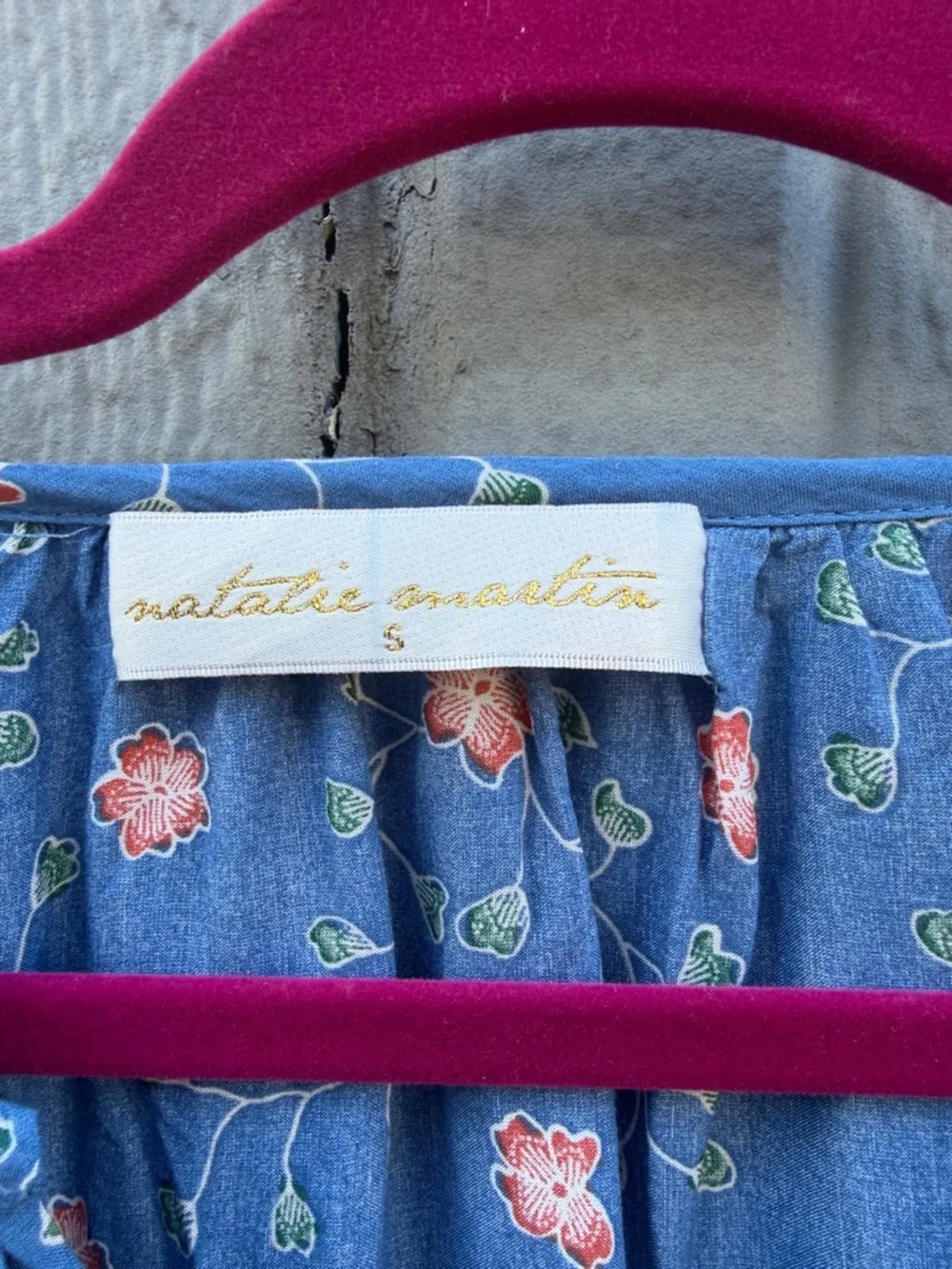 Natalie Martin Blue Floral Button-Front Women's Top Size: S - Picture 2 of 12
